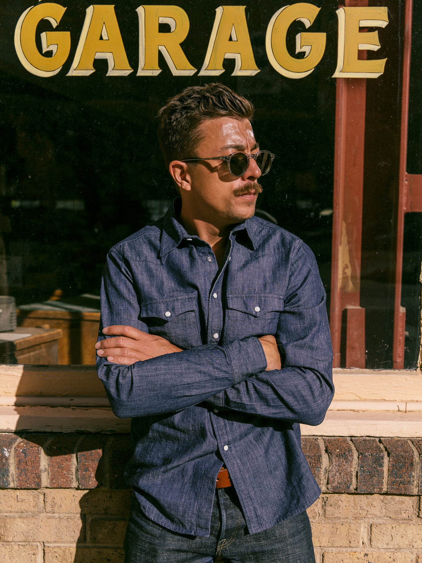 The Letters: Indigo Classic Western Denim Shirt